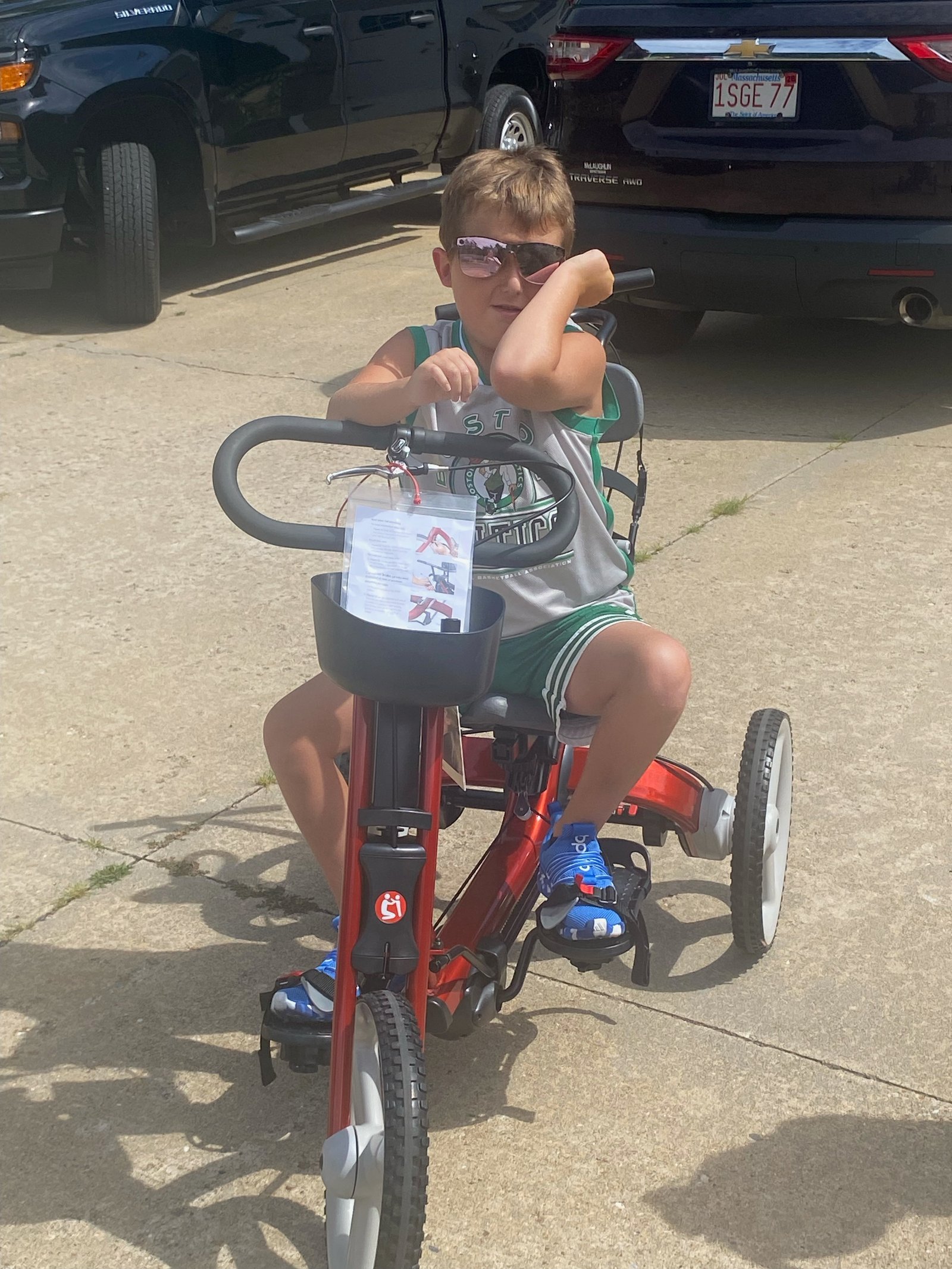 Trike Allows Knox to Ride Along With Sister